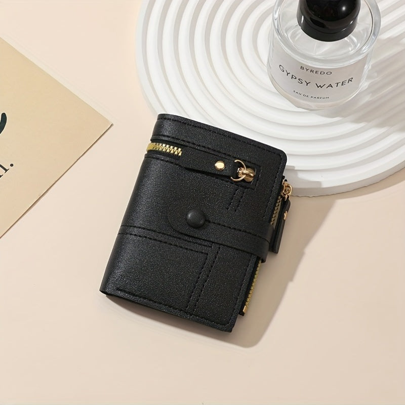 Дамски компактен портфейл с цип