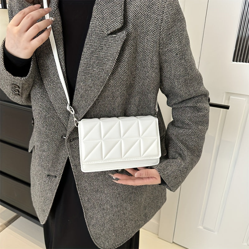 Черна минималистична мини квадратна чанта през рамо