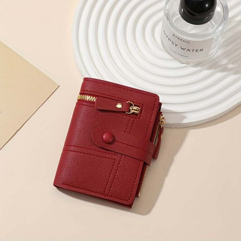 Дамски компактен портфейл с цип