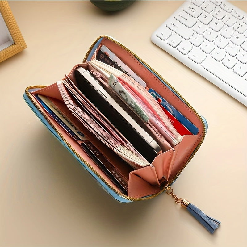 Дамска чанта с голям капацитет и дълга портфейл