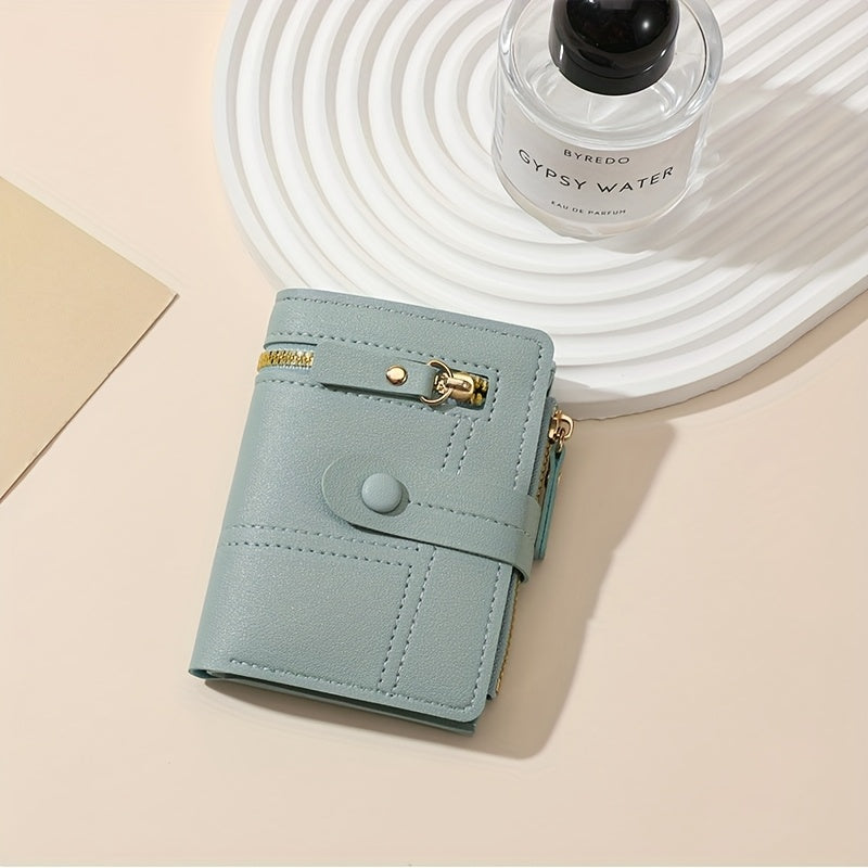 Дамски компактен портфейл с цип