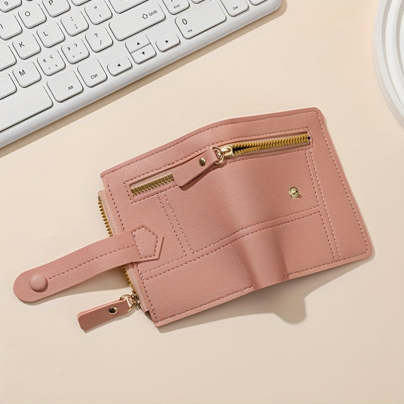 Дамски компактен портфейл с цип