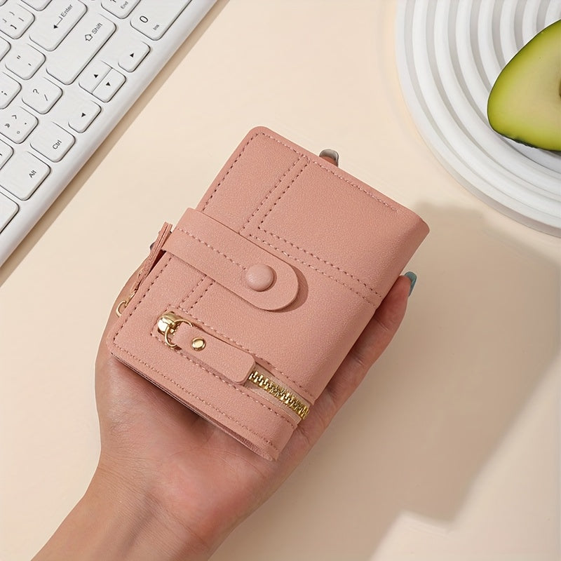 Дамски компактен портфейл с цип