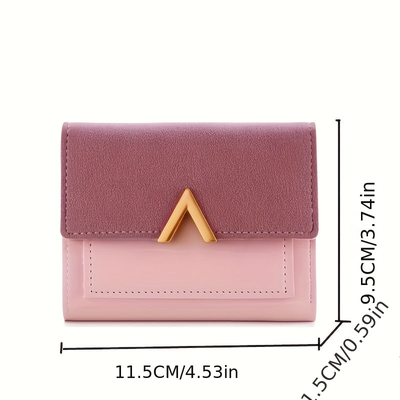 Дамски елегантен синтетичен портфейл с 3 секции