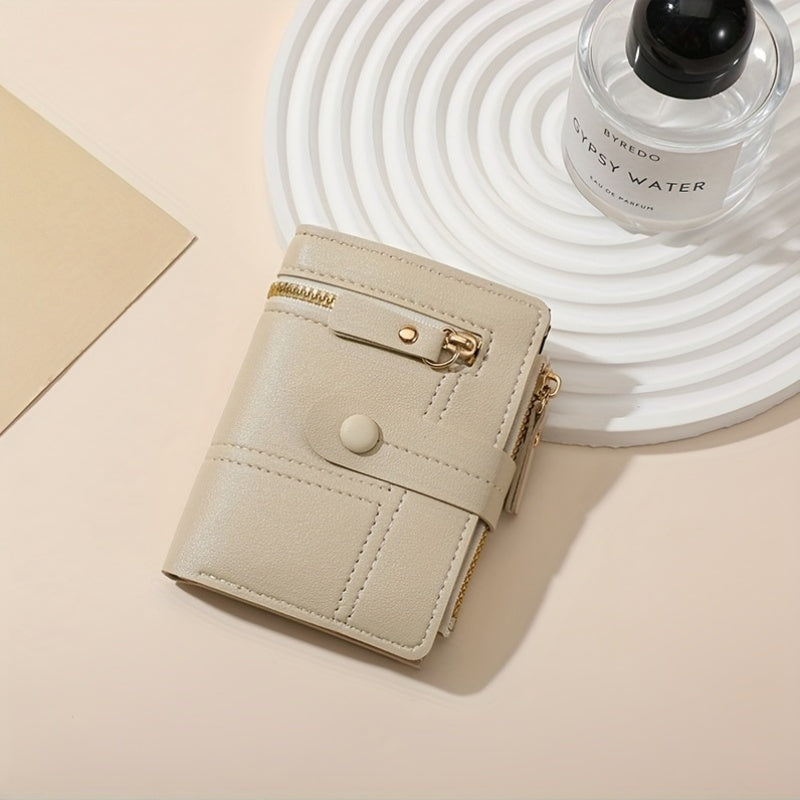 Дамски компактен портфейл с цип