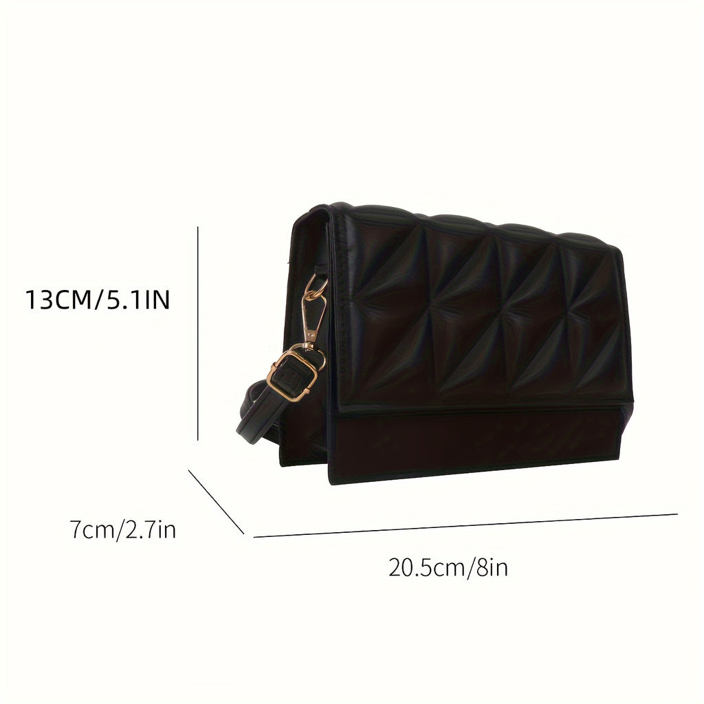 Черна минималистична мини квадратна чанта през рамо