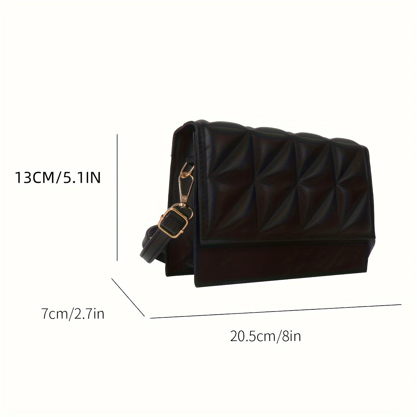 Черна минималистична мини квадратна чанта през рамо